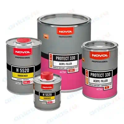 37311 — Акриловый грунт PROTECT 330 TRIO 1 л серый быстросохнущий контрольный лак  это вспомогательное изде NOVOL