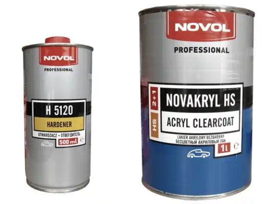 38043 — NOVOL лак 2+1 HS NOVAKRYL бесцветный акриловый (1л+0,5л отв. H5120) кт NOVOL