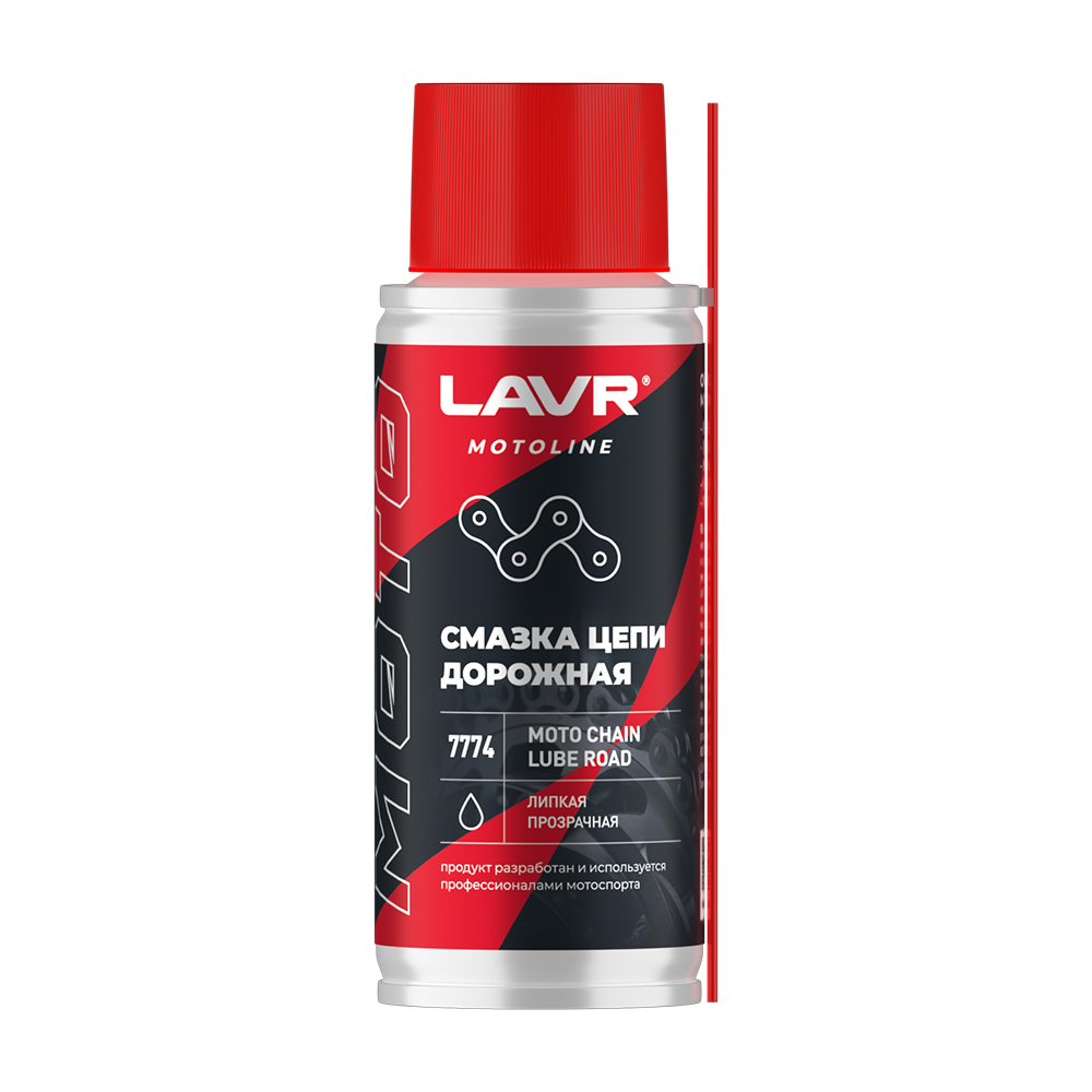 LN7774 — Смазка цепи мото дорожная MOTO 140 мл.Р LAVR