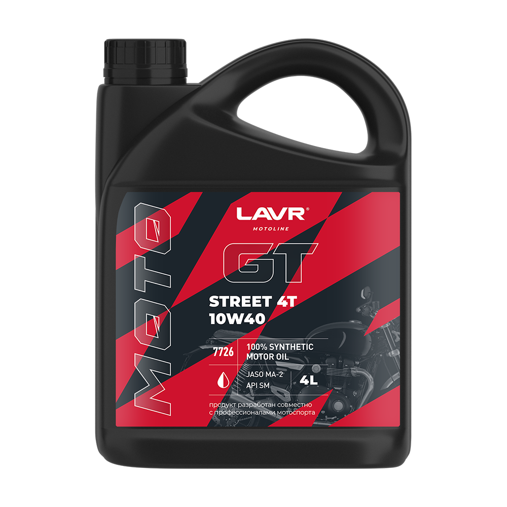 LN7726 — Масло MOTO GT STREET 4T 10w40 4л LAVR