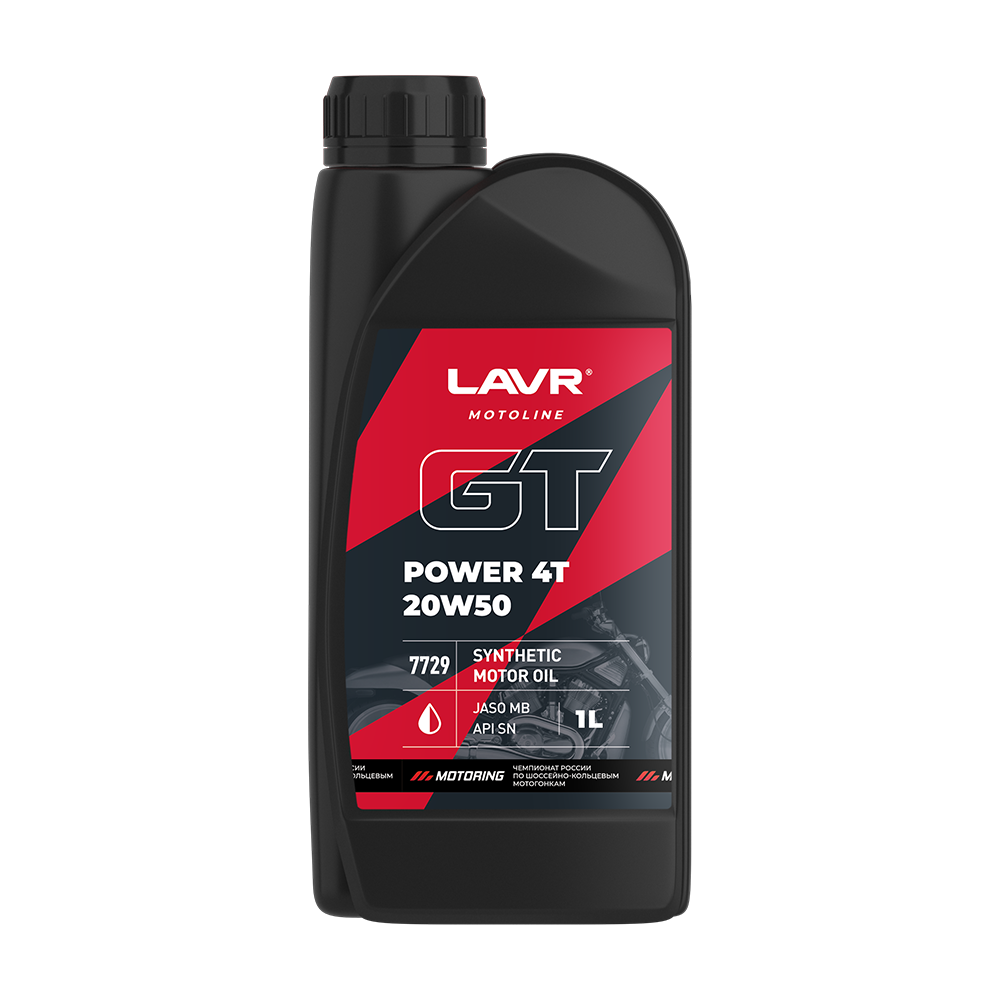 LN7729 — Масло MOTO GT POWER 4T 20w50 SN 1л LAVR