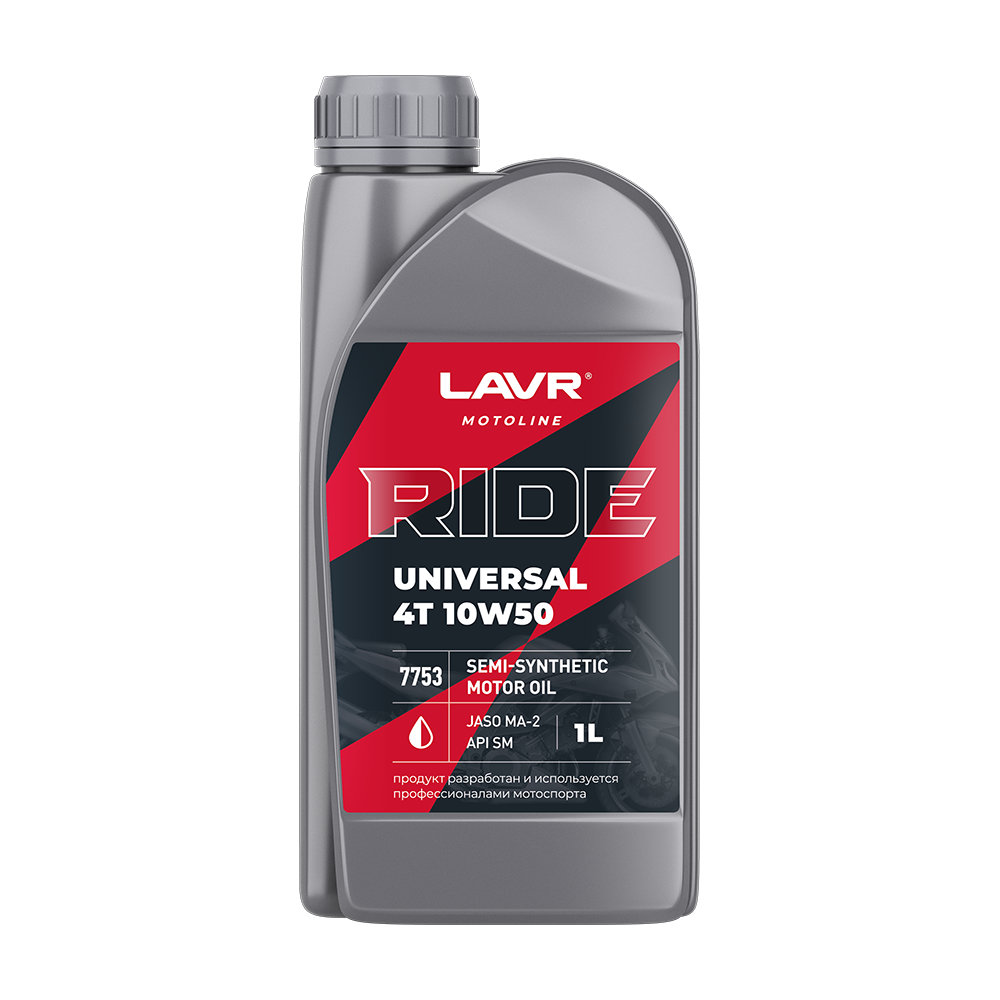 LN7753 — Масло MOTO RIDE UNIVERSAL 4T 10w50 1л LAVR