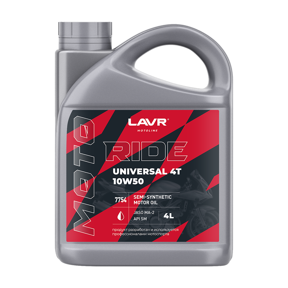 LN7754 — Масло MOTO RIDE UNIVERSAL 4T 10w50 4л LAVR