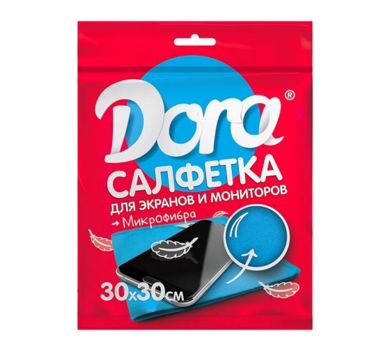 2001006 — Салфетка из микрофибры для экранов, мониторов и электротехники DORA 30х30 см 2001006 DORA