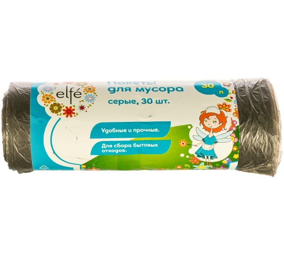 92703 — Пакетыдлямусора30л*30штсерые ELFE