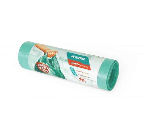 205106 — Пакеты для мусора акор антибак+био 90 л, 10 шт 205106 АКОР