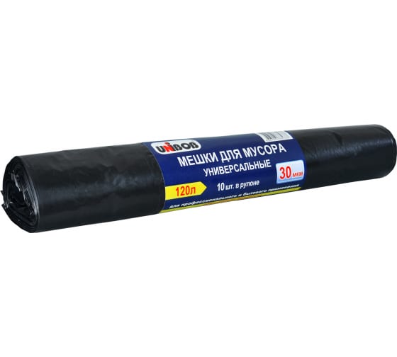 215023 — Мешки для мусора (10 шт; 120 л) черные UNIBOB 215023 UNIBOB