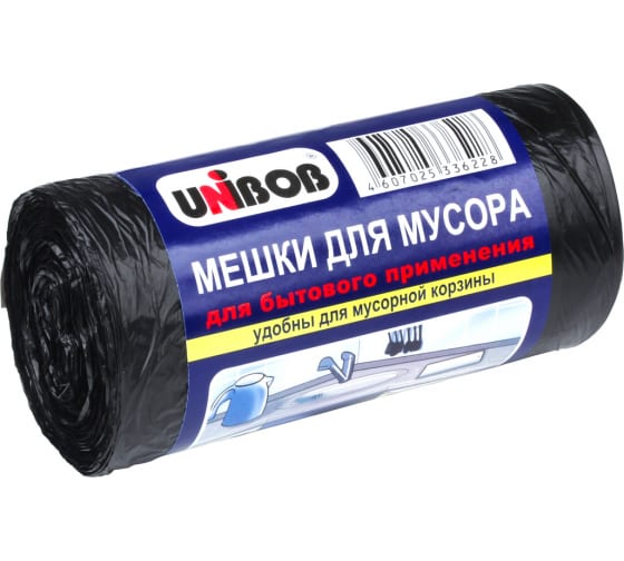 215025 — Мешки для мусора (50 шт; 30 л) черные UNIBOB 215025 UNIBOB