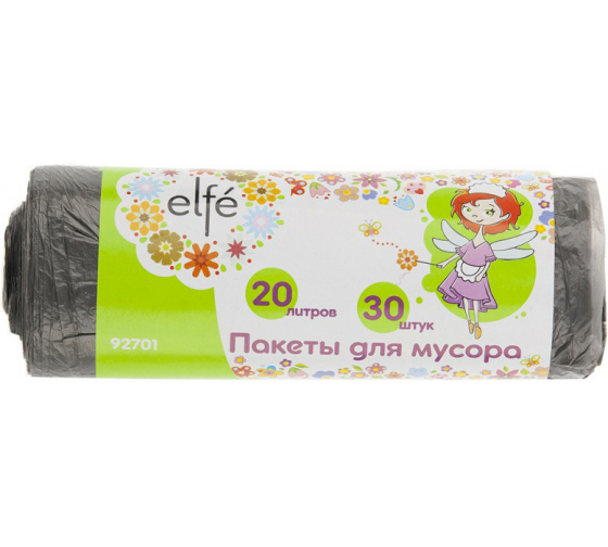 92701 — Пакеты для мусора 20л*30шт серые ELFE 92701 ELFE