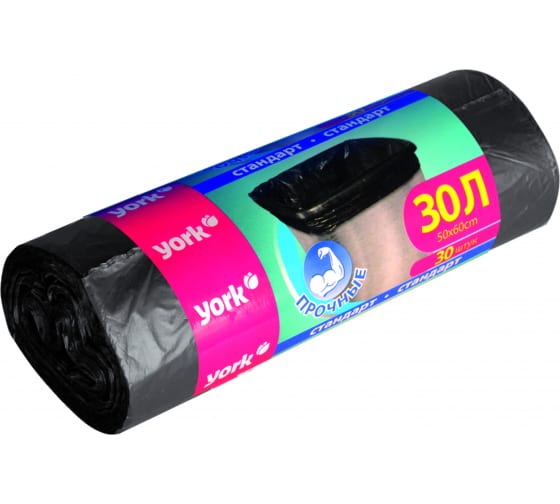 902130 — Мешки для мусора (30 шт; 30 л; 8 мкм) YORK 902130 YORK