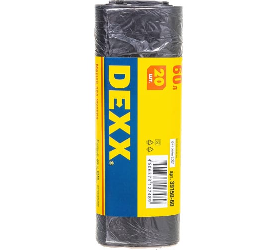 3915060 — Мешки для мусора DEXX  черные 60л  20шт DEXX