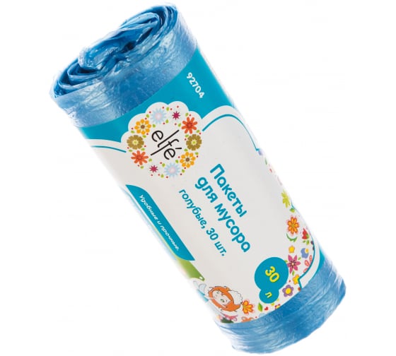 92704 — Пакеты для мусора 30л*30шт голубые ELFE 92704 ELFE