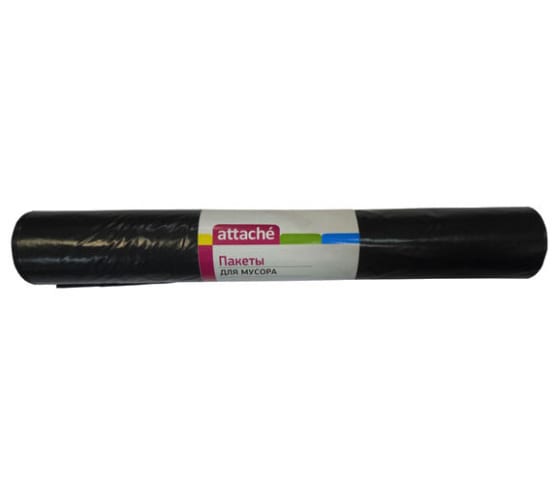 151138 — Мешки для мусора пвд 120л 30мкм 10шт/рул черные 70х110см ATTACHE ATTACHE