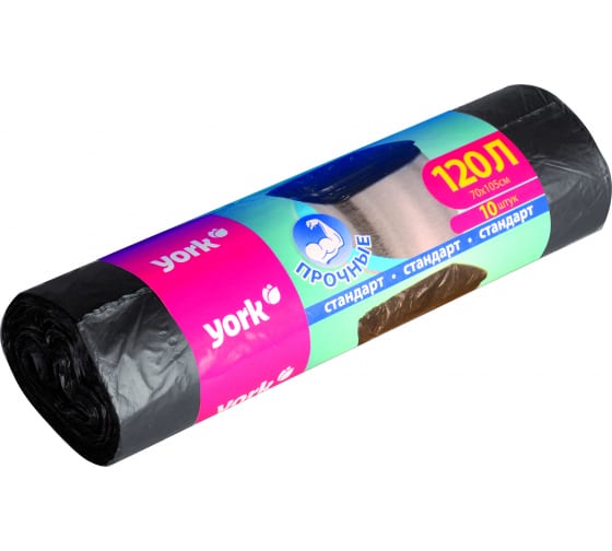 902150 — Мешки для мусора (10 шт; 120 л; 8 мкм) YORK 902150 YORK