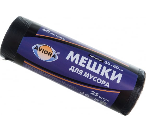 106018 — AVIORA пакет для мусора пнд чёрные 25 шт 106018 AVIORA