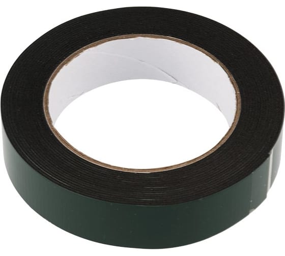 096125 — Лента двусторонняя клейкая черная вспененная эва основа ролик REXANT