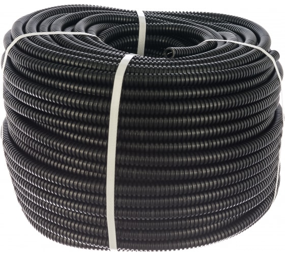 SQTPND16T — Гибкая тяжёлая гофрированная труба EKF труба пнд D16мм, с протяжкой, 100м, цвет черный PROXIMA SQTPND16T EKF