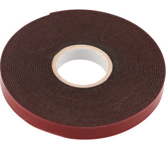 096009 — Двухсторонний скотч REXANT, серый, на HBA акриловой основе, 9 мм, ролик 5 м REXANT