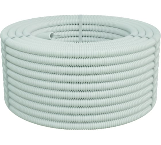 20120HFRW — Гофрированная труба экопласт HFFR легкая, с зондом, без галогена, плл диам.20мм пв0(100м) белый 20120HFRW ЭКОПЛАСТ