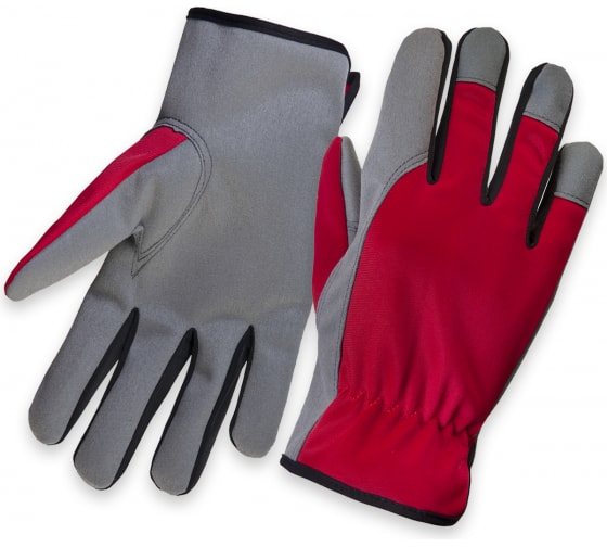 JLE6218M — Защитные рабочие перчатки JETA SAFETY из PU кожи, серый/красный JLE6218/M JETA SAFETY