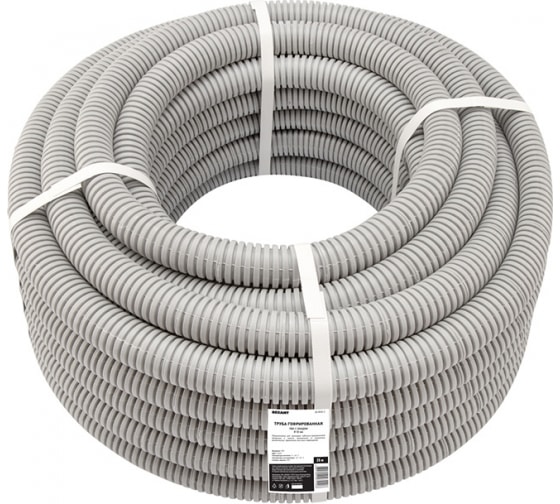 2800322 — Труба гофрированная из ПВХ, с зондом, O32мм (бухта 25 м/уп) REXANT REXANT