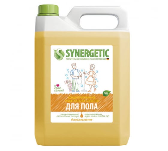 605556 — SYNERGETIC средство для мытья пола и поверхностей 5л C дезинф эффектом биоразла SYNERGETIC