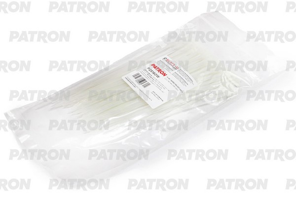P25160W — Комплект пластиковых хомутов 2.5 х 160 мм, 100 шт, нейлон, белые PATRON