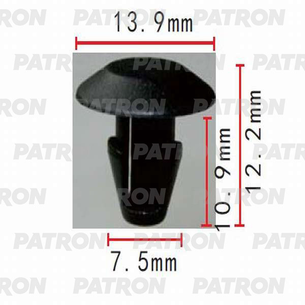 P370172 — Клипса пластмассовая ALFA ROMEO, FIAT, LANCIA применяемость: уплотнитель PATRON