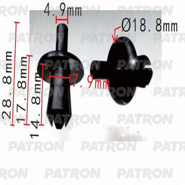 P370197A — Клипса пластмассовая PATRON