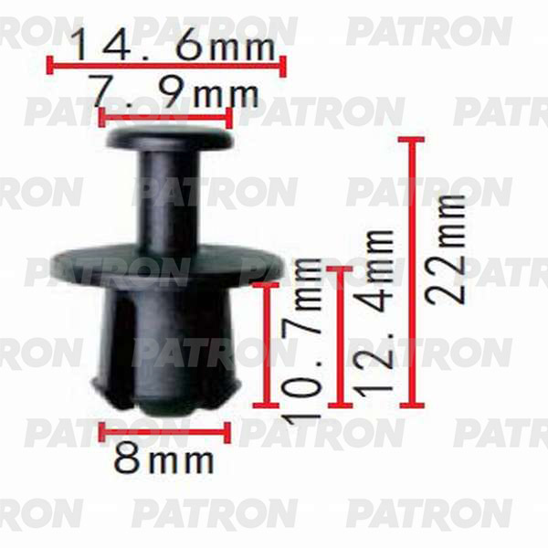 P370209A — Клипса пластмассовая (упаковка 100шт) распорная BMW  MINI PATRON