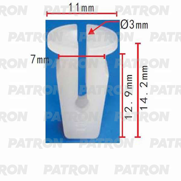 P370225 — Фиксатор пластиковый AUDI, SEAT, SKODA, VOLKSWAGEN применяемость: багажник, двери, капот, номерной знак, решётки PATRON