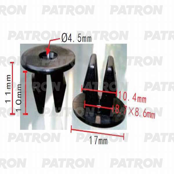 P370234 — Фиксатор пластиковый LEXUS, TOYOTA применяемость вставка под саморез PATRON