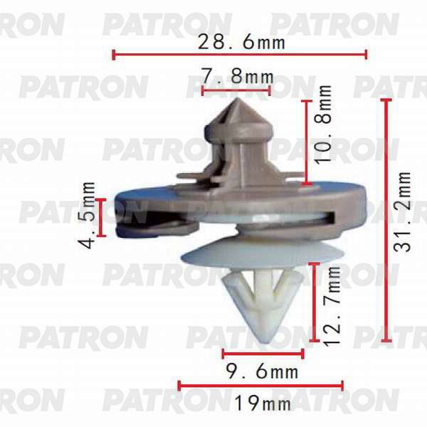 P370253 — Клипса пластмассовая (коричневая) AUDI  SEAT  SKODA  VW применяемость: обшивка двери PATRON