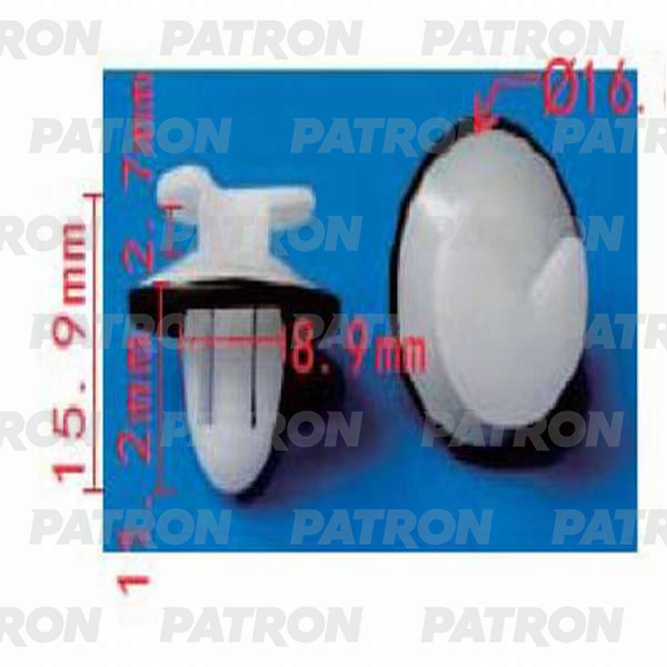 P370269 — Клипса пластмассовая CITROEN, PEUGEOT, RENAULT применяемость: внутренняя отделка, дверь  панель, уплотнитель PATRON