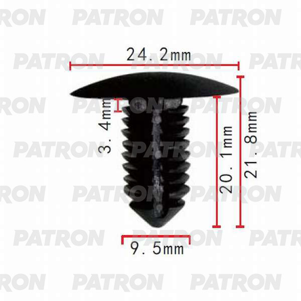 P370375 — Клипса пластмассовая GM применяемость: бампер PATRON