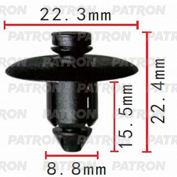 P370390 — Клипса пластмассовая CHRYSLER применяемость: внутренняя отделка PATRON