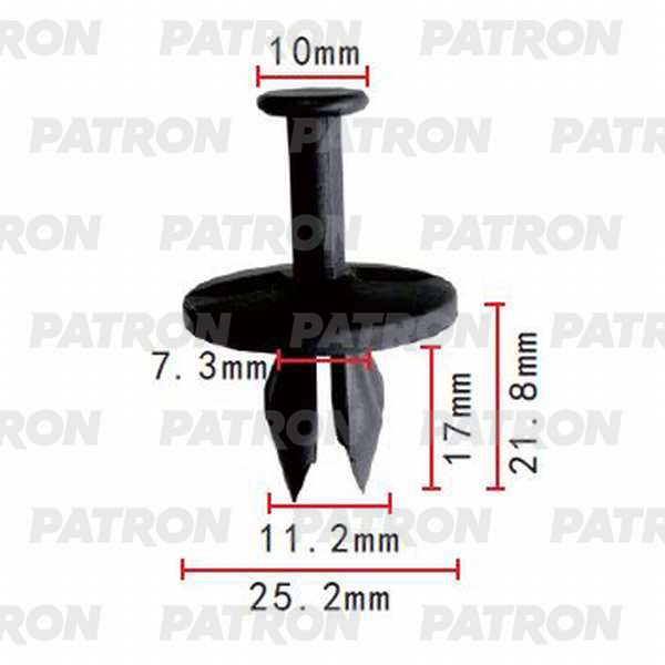 P370394 — Клипса пластмассовая GM применяемость: бампер, защита кузова PATRON