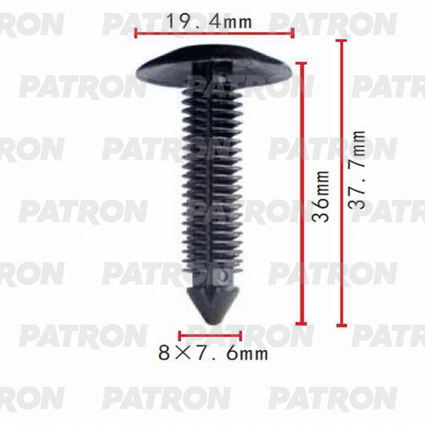 P370428 — Клипса пластмассовая GM применяемость: багажник, кузов  уплотнитель PATRON