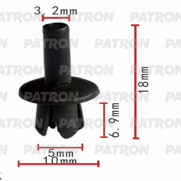 P370484 — Клипса пластмассовая MERCEDES, VOLVO применяемость: защита подкрылков арок PATRON