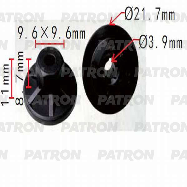 P370526 — Клипса пластмассовая AUDI, SEAT, SKODA, VOLKSWAGEN применяемость: брызговики, подкрылок, крылья PATRON