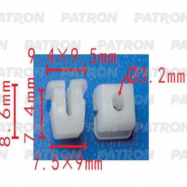 P370547 — Клипса пластмассовая AUDI,SEAT,SKODA,VOLKSWAGEN, применяемость: капот, уплотнители, фиксаторы, шумоизол. PATRON