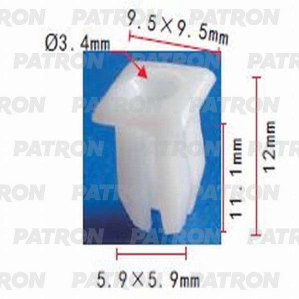 P370685 — Фиксатор пластиковый CHRYSLER, FORD применяемость: двери  уплотнитель PATRON