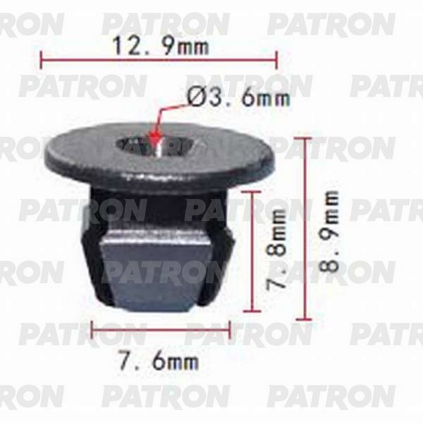 P370691 — Фиксатор пластиковый AUDI, GM, VOLKSWAGEN применяемость: задний габари PATRON