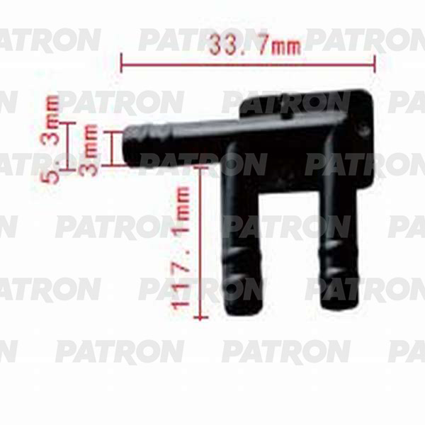 P370809 — Тройник п образный три выхода 5X5X5 PATRON