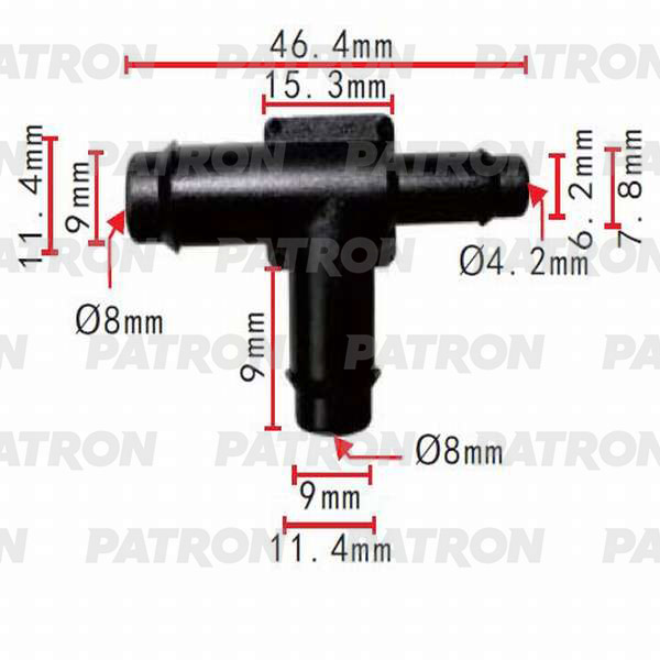 P370813 — Тройник т образный 6X9X9 PATRON