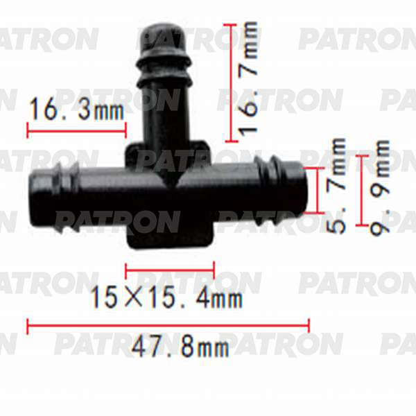 P370819 — Тройник тобразный 8X8X8 PATRON