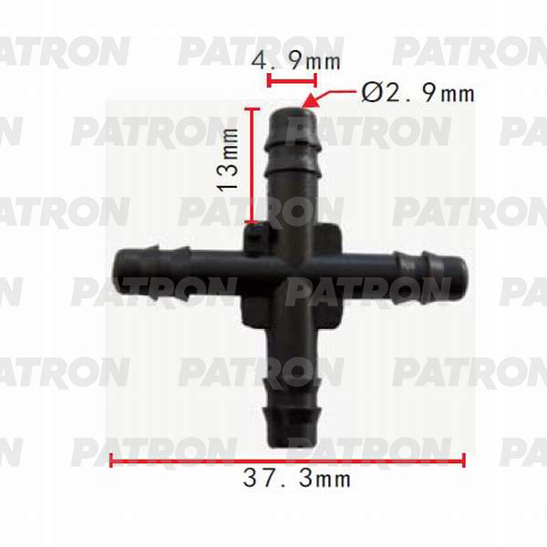 P370828 — Тройник крестообразный 5X5X5X5 PATRON