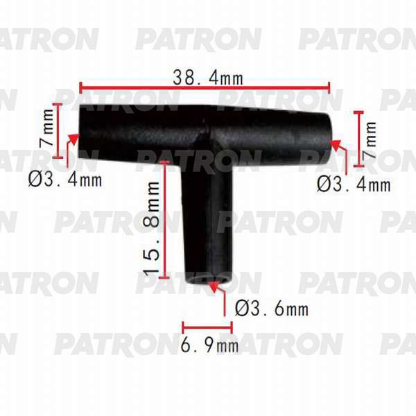 P370839 — Тройник т образный 7X7X7 PATRON