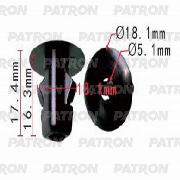 P370931 — Фиксатор пластиковый CITROEN,PEUGEOT,RENAULT применяемость: защита PATRON