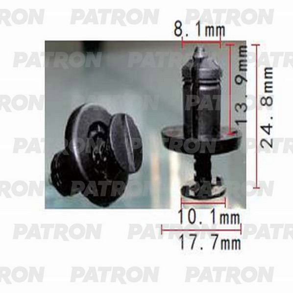P370938 — Клипса пластмассовая RENAULT применяемость брызговики, подкрылок, внутренняя отделка, бампер, рештк PATRON